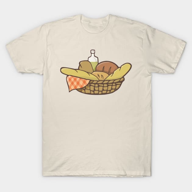 Basket of Artisan Breads T-Shirt by sifis